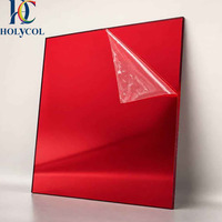 Plaque en acrylique miroir rouge coulé de 3 mm et 2 mm (1/8 et 1/12 pouce), plaque en plastique, feuille de polycarbonate pour projets DIY et artisanat, 12''x12'' et 12''x16''