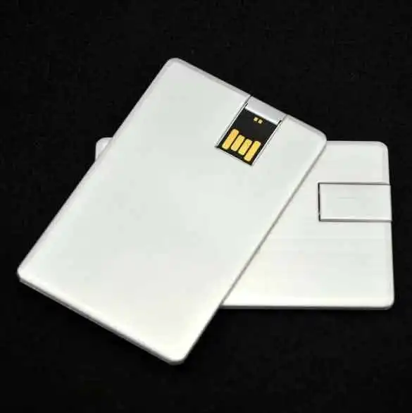แฟลชไดรฟ์ยูเอสบีบัตรเครดิตแบบพับได้สำหรับธุรกิจปากกาไดรฟ8GB 16GB 32GB 64GB แกดเจ็ต128GB ของขวัญบางเฉียบขายดีกล่องโลหะ