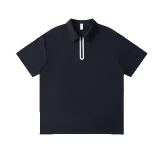 Camisa de manga corta con cuello Zixi, estilo casual y sencillo, sin costuras, termosellada, con bloques de color y media cremallera, 220 g, 40 unidades, 8111 - Product Image 1