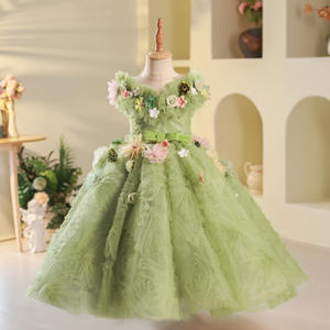 Vestido de Primavera Verde Hada para Niña, Fiesta de Cumpleaños, Comunión, Desfile, Actuación, Disfraz - Product Image 1