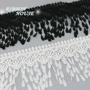 (1 Yards/roll)70mm White Black Silk Net Lace Fabric Ribbons Trim DIY Sewing Handmade Craft Materials Wholesale