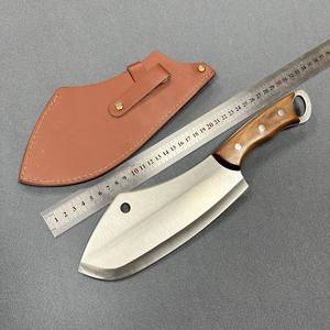 Coltello da Macellaio in Acciaio Inox 48CR, Utensile da Cucina Versatile con Manico in Legno di Mogano Rosso - Product Image 4