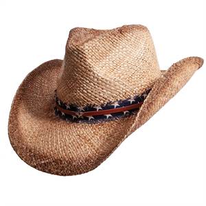 Chapeau de soleil en paille effet peinture spray pour hommes - Chapeaux Fedora et Cowboy de style western pour un look estival élégant - Product Image 1