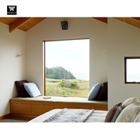 Ventanas Fijas de Madera Revestidas de Aluminio Personalizadas con Vidrio Low-E para Casas, Ventana de Vista Completa de Alta Eficiencia Energética NFRC