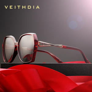 Veithdia Women's Polarized Sunglasses UV400 <b>Large</b> <b>Frame</b> Rhinestone Decorated Fashion Sun Glasses 3160 - Product Image 3