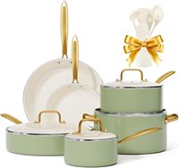 Ensemble de 10 casseroles et poêles en marbre antiadhésif |   Ensembles d'ustensiles de cuisine non toxiques