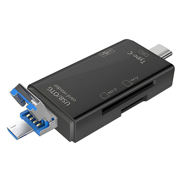 SD Card Reader USB C Card Reader 6 in 1 USB 2.0 TF/M SD Smart Memory Card Reader Type C OTG Flash Drive Cardreader Adapter
