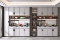 Armoire à vin de luxe personnalisée en bois Design moderne Bar en verre Meubles de salon