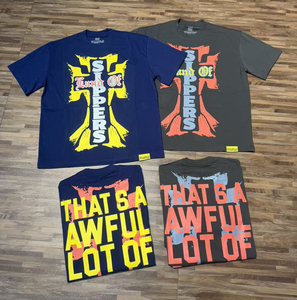 เสื้อยืดคุณภาพสูงสำหรับผู้ชายรุ่นใหม่ล่าสุด ลายพิมพ์ "THAT'S A AWFUL LOT OF COUPH SYRUP" สไตล์ลำลองหลวมๆ พิมพ์ลายแบบสแกนได้ ไซส์ใหญ่ - Product Image 1
