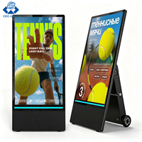 ZDHQ - Pantalla Digital Móvil Inteligente con Ruedas, Pantalla LCD Publicitaria Portátil, IP65, Control por Aplicación CMS Integrada, 1800CD