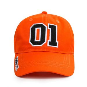 หมวกเบสบอลปักตัวเลขสีส้มสไตล์เรโทร ระบายอากาศได้ดี แบบ 6 แผง รับทำโลโก้ตามสั่ง ขายส่งราคาถูก - Product Image 1
