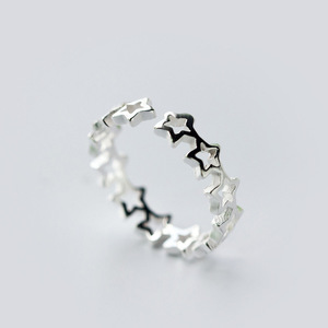 Anello a Stella Cava in Stile Coreano, Gioiello da Dito Liscio a Cinque Punte per Donna, Moda Quotidiana - Product Image 4