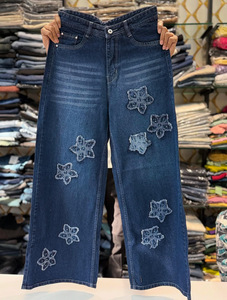 Nuovi Jeans Cargo da <span class=keywords><strong>Donna</strong></span> Traspiranti, Casual, con Ricami, Vestibilità Ampia, Gamba Dritta, <span class=keywords><strong>Pantaloni</strong></span> Lunghi in Denim, Jeans <span class=keywords><strong>Boyfriend</strong></span> all'Ingrosso - Product Image 4