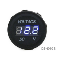 Voltmeter Tampilan Digital LED Monitor Baterai, Pengukur Panel Perahu Mobil DC 12V dengan Lampu Alarm