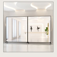 Miroir de danse portable et mobile sur roulettes pour la maison, la salle de sport, le studio de fitness, miroir sur pied grand format HD personnalisable