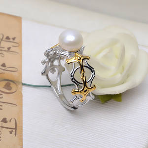 Accessoires de bijouterie DIY en argent S925 plaqué or, anneau ouvert de 3 mm avec réglage mobile et support creux pour perle de 7 à 10 mm, modèle 3913 - Product Image 5