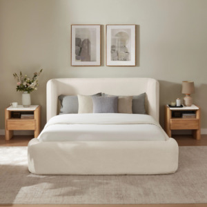 Cadre <span class=keywords><strong>de</strong></span> <span class=keywords><strong>lit</strong></span> Lifely Cocoon minimaliste et confortable en velours capitonné avec tête <span class=keywords><strong>de</strong></span> <span class=keywords><strong>lit</strong></span> haute, tailles King/Queen, <span class=keywords><strong>mousse</strong></span> haute durabilité - Product Image 2