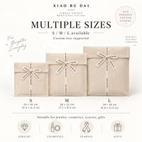 Pochette en toile personnalisable avec logo OEM/ODM, directement de l'usine, en coton biologique premium, recyclable et réutilisable, avec ruban croisé, pour carnets et cosmétiques