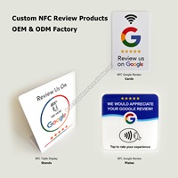 Carte de visite intelligente programmable et réinscriptible avec puce, code QR pour avis sur les réseaux sociaux, autocollant 3M, plaque NFC personnalisée en acrylique PVC pour avis Google