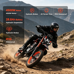 Moto <span class=keywords><strong>tout</strong></span>-<span class=keywords><strong>terrain</strong></span> électrique pour adultes, freins hydrauliques, étanche IPX6, batterie 60V 28.8AH, moteur 4500W, vitesse maximale 70 km/h - X1 - Product Image 4