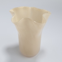 Abat-jour moderne en verre borosilicate givré beige avec finition sablée pour lampe sur pied d'intérieur