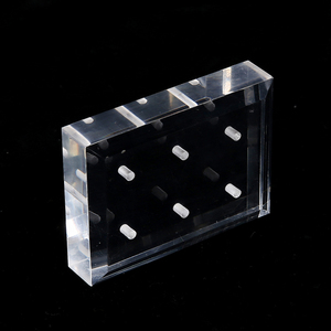 6 Holes <b>Square</b> Transparent Acrylic Nail <b>Drill</b> <b>Bit</b> Display Board Portable Manicure Tool Holder - Product Image 2