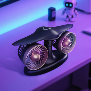 Kipas portabel bentuk pesawat Desktop merek pribadi pendingin udara gaya unik tersedia di pasar pabrik - Product Image 1