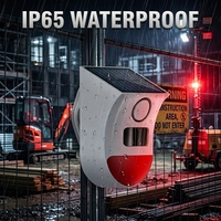 Système d'alarme autonome extérieur étanche IP65 à énergie solaire avec sirène stroboscopique et télécommande, capteur de mouvement PIR sans fil