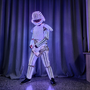 Traje de armadura con luz LED Control remoto colorido traje de caballero espacial Bar puesta en escena Halloween Cosplay DJ traje ropa - Product Image 6