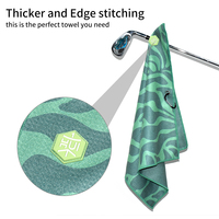 Serviette de golf en microfibre gaufrée magnétique certifiée GRS Eastsunshine, logo brodé personnalisé, mousqueton, OEM, écologique