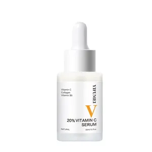 Özel etiket parlatıcı aydınlatma yüz cilt beyazlatma yüz için 20% C vitamini Serum