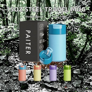 Taza de Viaje de Acero Inoxidable de 15 oz Libre de BPA, Aislamiento Térmico de 6-12 Horas, Tapa Antiderrames, Asa con Forma de Lata de Cola Clásica, Pajita - Product Image 2