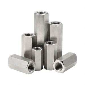 Écrous de raccordement hexagonaux longs entièrement filetés en acier inoxydable 304 de qualité A2-70, filetage gauche/droite M3-M20, fixations - Product Image 1