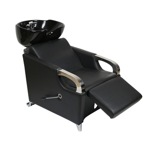 Sillón de Lavado de Cabello Reclinable Moderno de Lujo con Lavabo Metálico para Salón de Belleza, Barbería y Peluquería - Product Image 5