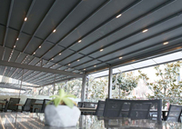 Pergola de jardin de luxe avec toit motorisé en aluminium, pergola avec lames orientables
