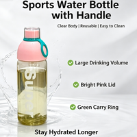 Botol Air Kaca Borosilikat Modern Kapasitas Besar, Mug Perjalanan Custom dengan Tutup Ulir Anti Bocor, Desain Cetak Huruf