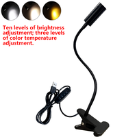 Lampe à clip LED 3W flexible à col de cygne pour l'éclairage des bijoux et du jade, l'étude et la lecture sans fatigue oculaire