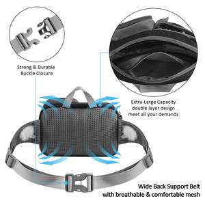 Tas pinggang reflektif nilon kustom tas pinggang hewan peliharaan bebas genggam lepas pasang untuk anjing peliharaan tas pinggang dapat disesuaikan tas pinggang lari tas Fanny - Product Image 3