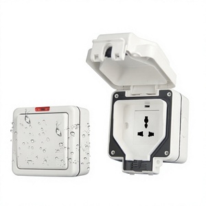 Prise murale extérieure étanche IP66 de style allemand 16A 220V avec boîtier de protection ABS et cache-pluie - Product Image 3