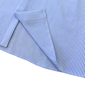 Instock vải 85% Polyester 12% Rayon 3% spandex dài tay áo nút lên áo sơ mi nam seersucker Nút thăng trầm Áo sơ mi - Product Image 3