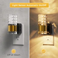 Veilleuses rotatives LOHAS à prise rotative, changement de couleur RVB, capteur crépusculaire, lampes de nuit dorées à brancher pour la décoration de la chambre à coucher et du salon