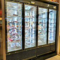 Réfrigérateur à viande séchée 3 portes pour supermarché -5~5°C ° Vitrine réfrigérée commerciale avec compresseur intégré