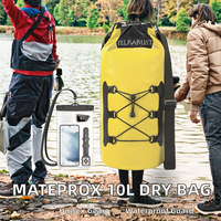 Tas Kering Anti Air Laris Manis, Cocok untuk Hiking, Kayak, Berperahu, Memancing, Berkemah, Bahan PVC, Dilengkapi Pegangan Web dan Tali Bahu, Tempat Ponsel, untuk Pria Wanita