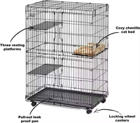Haute qualité luxueux métal chat Villa Cage pour animaux de compagnie conception pliable à grande échelle outil de luxe pour votre ami à fourrure