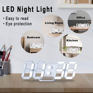 Modern Minimalist 3D Light Electronic Alarm <b>Clock</b> <b>Digital</b> Display <b>Wall</b> Desk Table Alarm <b>Clock</b> - Product Image 3