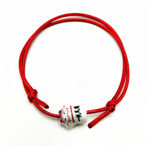 Ceramic Blessing <b>Bracelet</b> Hand Woven Red <b>String</b> Zodiac Animal Cartoon Unisex Gift Jewelry - Product Image 1