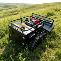 Tondeuse Débroussailleuse Télécommandée Tout-Terrain à Chenilles avec Moteur Puissant pour Vergers et Jardins