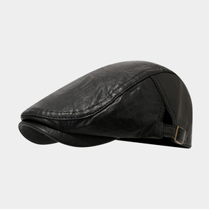 Chapeau en cuir PU pour l'automne et l'hiver, casquette de <span class=keywords><strong>peintre</strong></span> rétro pour homme, béret polyvalent pour femme - Product Image 6