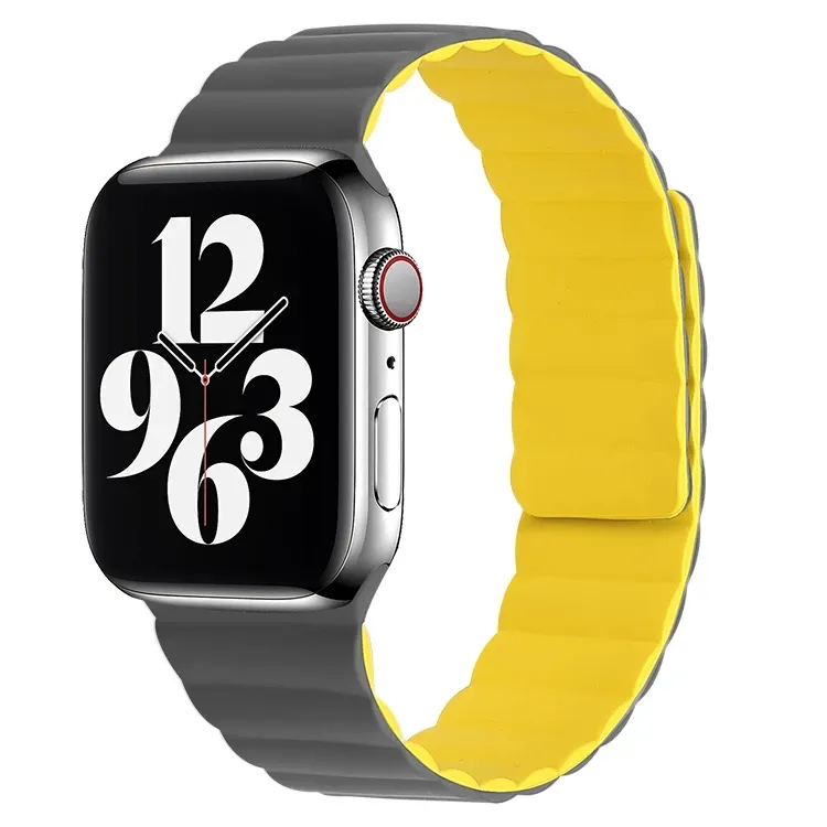 สายซิลิโคนสำหรับ Apple Watch,สายซิลิโคนอัจฉริยะพร้อมตัวปิดแม่เหล็กสำหรับ Apple Watch Band 45มม. 41มม. 40มม. 44มม.