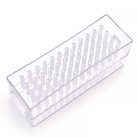 Boîte de rangement professionnelle portable et amovible pour 48 embouts de perceuse à ongles, en plastique transparent, durable, résistante à l'humidité et à la poussière, grande taille